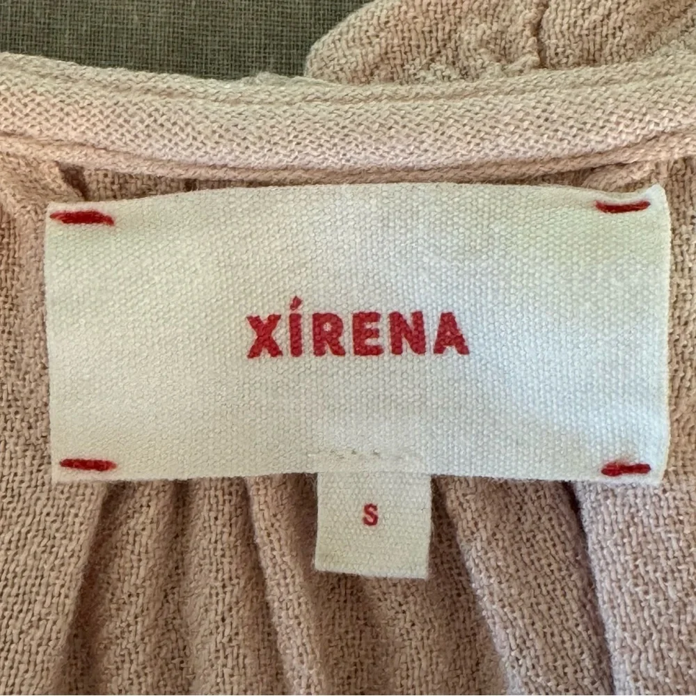 XIRENA Camila Crepe Top Rosefinch Pale Pink V-Neck Long Sleeve Loose Fit Size SM - Picture 3 of 16